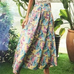 Boho Multicolor Floral Skirt